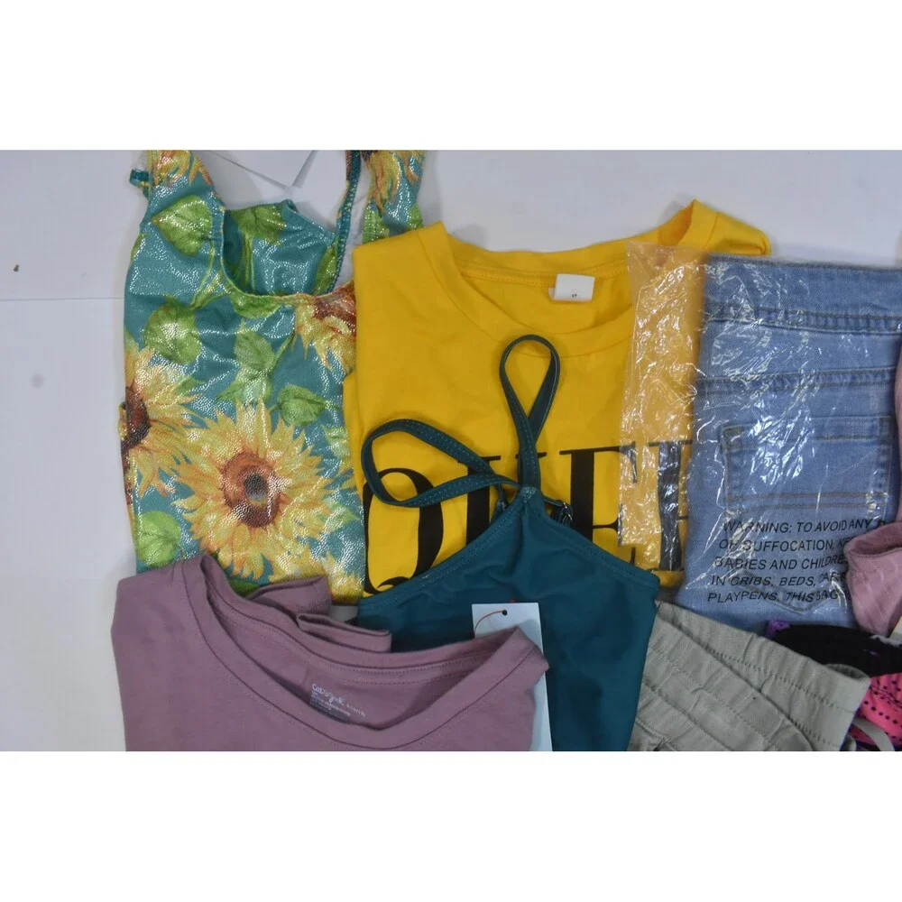 Wholesale Bulk Lot Of 10 Girls Size Large 10/12 Mixed Season Tops Bottoms